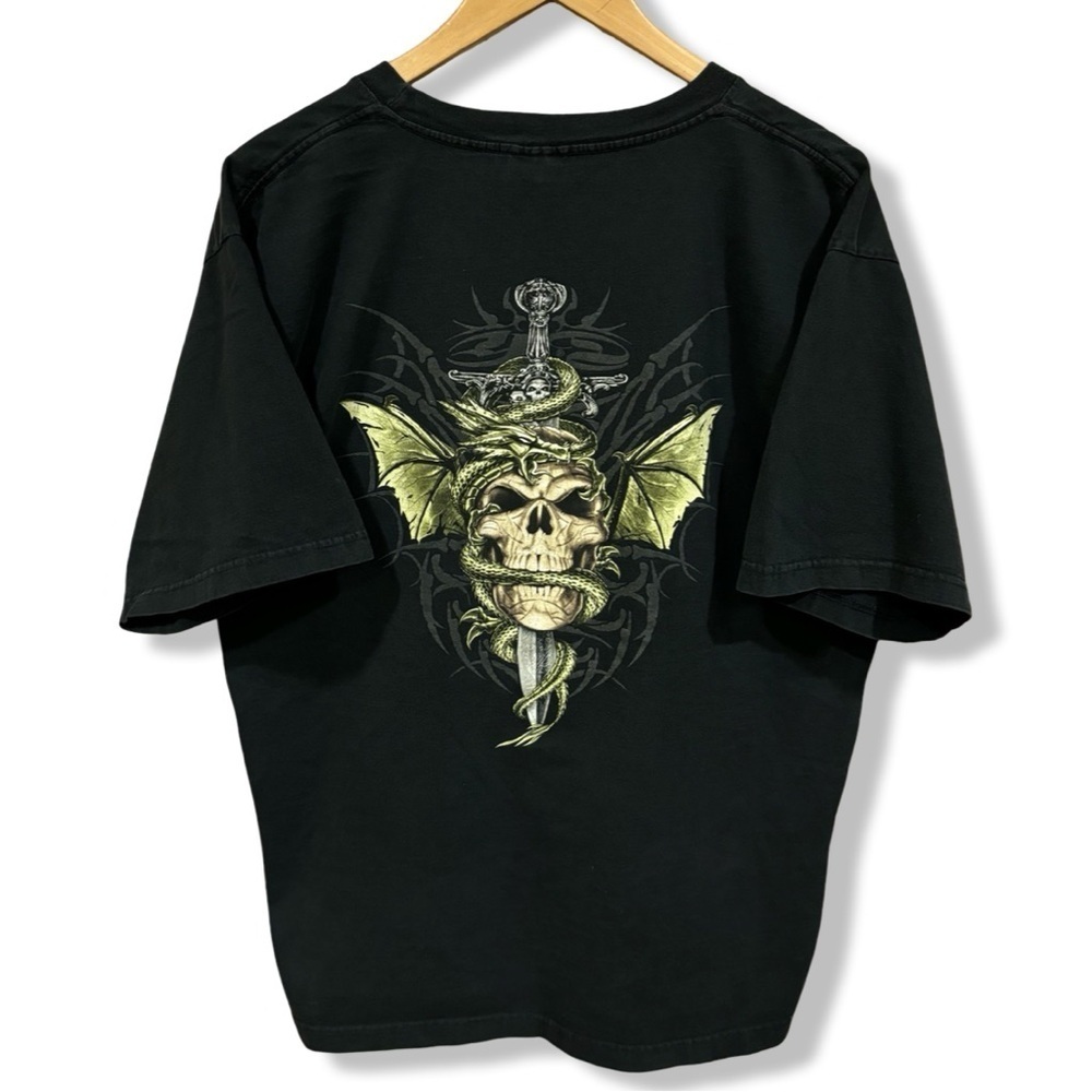 Vintage Y2K Dragon Skull T-Shirt
